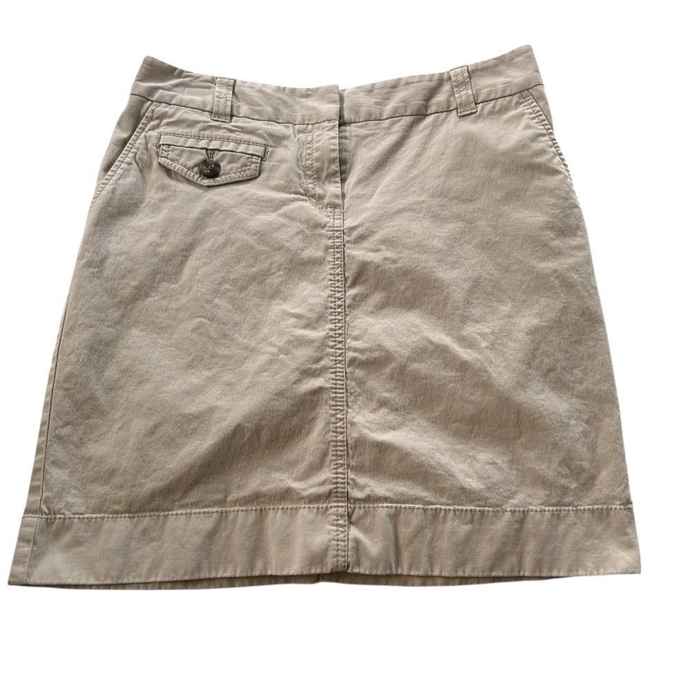 Ann Taylor Khaki Cotton Skirt | Size 4 | Classic Casual